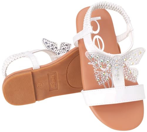 bebe Girls Sandals – Lightweight Flat Toddler Sandal with Butterfly Accent – Open Toe Little Girls Summer Sandals for Kids3