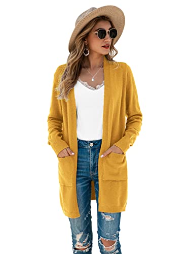 Image of TASAMO Cardigan Sweaters for Women Long Sleeve Open Front Casual Knit Fall Coat Oversized Soft Outwear with Pockets
