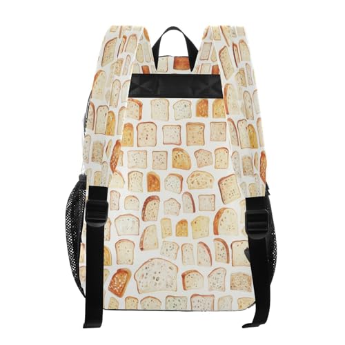 Watercolor Bread Pattern Clear Backpack - Stadium Approved Large 15.7-inch Waterproof Transparent Bag for Sports, Concerts, Work, Travel#1773