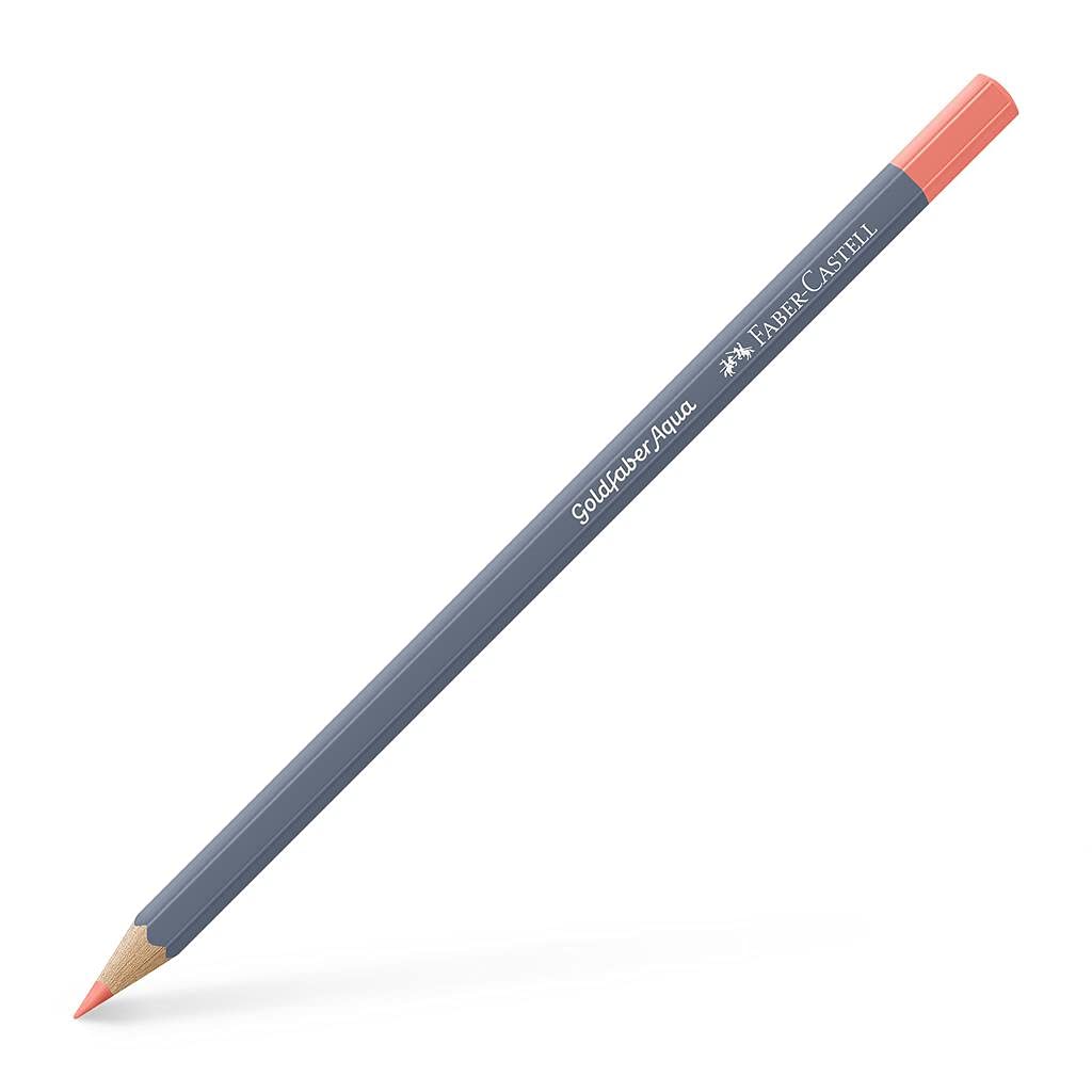 Faber-Castell Creative Studio Goldfaber Aqua Watercolour Pencil, Scarlet Red Pastel 418 Single, for Art, Craft, Drawing, Sketching, Home, School, University, Colouring