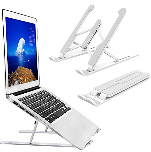 Laptop Stand,6 Angles Adjustable Aluminum Ergonomic Foldable Portable Desktop Holder,Compatible with MacBook Air Pro, Dell XPS, Lenovo More 10-15.6 Laptops & Tablet(White)