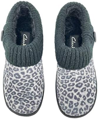Clarks Women's Knitted Collar Clog (7 M US, Grey/Blk Leopard) | Image 3