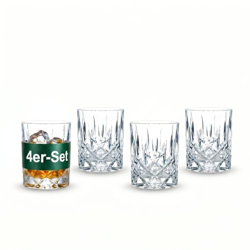 Der-Porzellan-Laden DPL by Nachtmann Noblesse Whiskygläser im 4er Set Tumbler aus Kristallglas 295 ml spülmaschinengeeignet brillante Lichtbrechung H 9 8 cm Ø 8 2 cm Made in EU