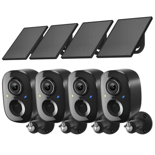 Image of 2K FHD Security Camera Wireless Outdoor Cameras for Home Security,AI Human Detection,Instant Alert,Color Night Vision,SD /Cloud Storage,Solar /Battery Powered,2.4G WIFI Only,Spotlight,Siren Alarm,4 Pack