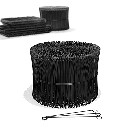 Heimfleiss Rödeldraht Bindedraht ummantelt in schwarz 1 4 x 100 bis 300 mm (1000 Stk.) - rostfreier & langlebiger Betonbindedraht - Ösendraht Drilldraht für Drillapparat Rödelzange & Draht Driller