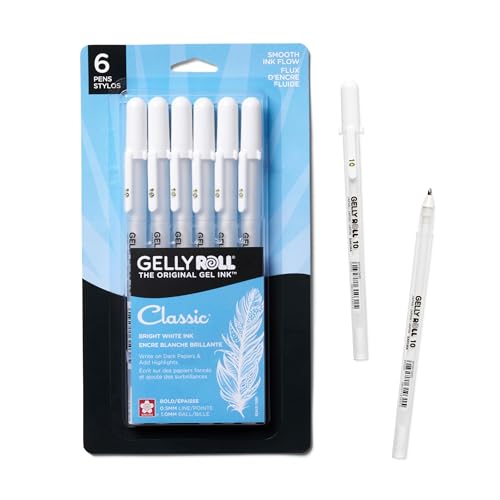 Sakura 57458 Gelly Roll Classic 10 (Bold Pt.) 6pk Pen, White