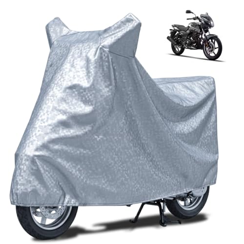 Image of FABTEC Waterproof Bike Body Cover Compatible with Bajaj Pulsar 150, A2 (Silver)