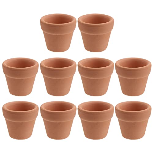 BESTOMZ 10 Pcs Mini Clay Pots 1.2'' Terracotta Pot Clay Ceramic Pottery Planter Cactus Flower Pots Succulent Nursery Pots- Great for Plants,Crafts,Wedding Favor