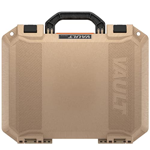 Pelican V300 Vault Large Firearm Hard Case with Two Push Button Latches and Heavy-Duty Ergonomic Handles, Includes Foam, Crushproof, Dustproof, Weather-Resistant, Tan - Pelican