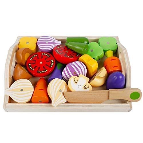AYDQC Cuisine en Bois magnétique drôle Mignon légumes Alimentation Coupe Jouets Set for Les Enfants Enfants Pretend Ensemble de Jeu de rôle Jouets Jeu fengong