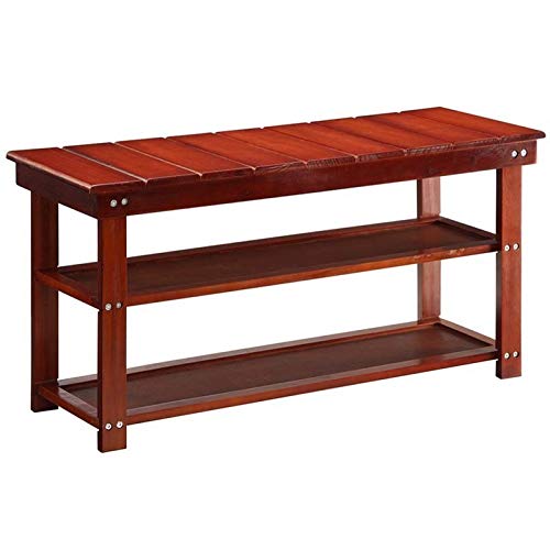 Pemberly Row Wood Entryway Bench With Additional Seating And Two