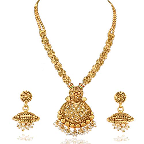 Plated Necklace Set with Earrings and Bangles Combo for Girls