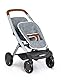 Smoby Bébé Confort 253205 Zwillings-Kinderwagen, grau, für Puppen und Puppen, leise, multidirektionale Räder, Aufbewahrungskorb