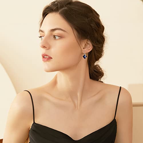 Seiyang Birthstone Earrings for Women 925 Sterling Silver Princess Cut/Heart Leverback Dangle Drop Earrings Birthday Anniversary Jewelry Gift for Women Girls2