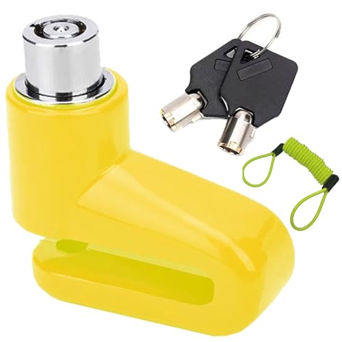 Antivol Moto Bloque Disque,Antivol De Frein à Disque De Scooter,Sécurité Compacte Et Efficace,Pour Moto,Scooter,Vélo,Trottinette Electrique,Jaune 1PC