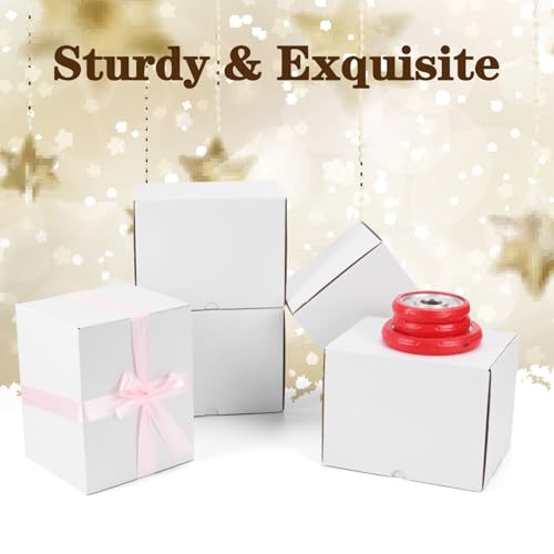 Image of WIFTREY 8x6x6 inches White Shipping Boxes set of 25, Small Corrugated Cardboard Box for Packaging Small Business, Mailing, Moving