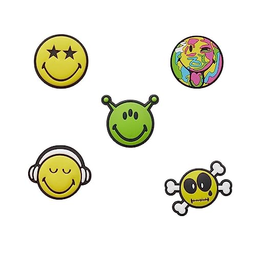 Crocs Jibbitz Shoe Charms Smiley World Collection Multi Packs Smiley 5 Pack