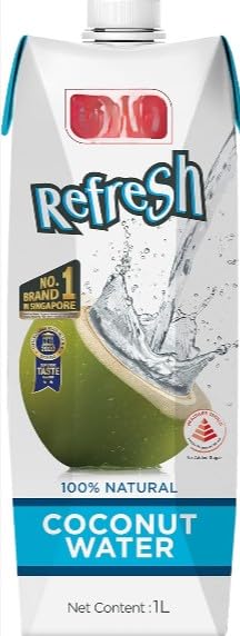 Agua de coco 100% natural, 1 litro (paquete de 12)