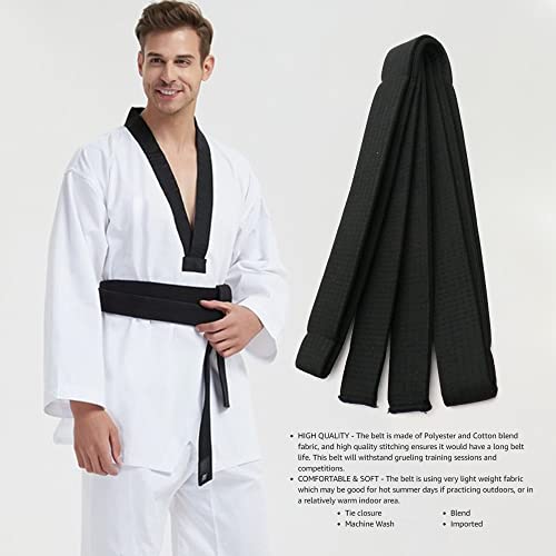 Hithop 786738682328 8.6Ft Long Soft Black Belt For Martial Arts Karate Taekwondo Judo thumb #5