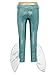 Manyakai Kids Girls Mesh Fish Tail Long Pants Halloween Gold Trim Mermaid Trousers for Dance Performance Mint Green 16 Years