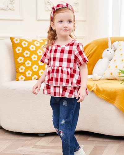 Image of Renotemy Baby Girl Clothes Toddler Girl Clothes Outfits Infant Clothing Jeans Pants Set Cute Clothes Set for Girls