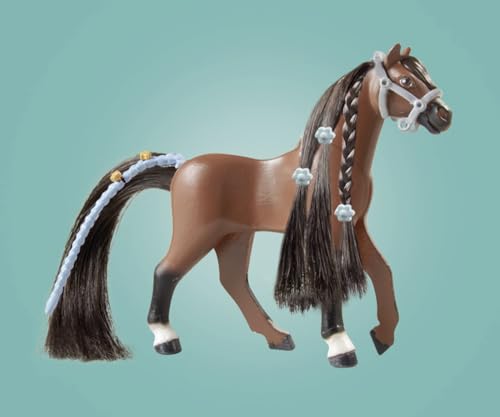 Playmobil 71355 Zoe & Blaze avec Parcours d'obstacles - Horses of Waterfall - avec 1 Cheval et 1 Personnage - fabriqué avec Plus de 80% de matériaux recyclés ou biosourcés en Moyenne. Dès 5 Ans