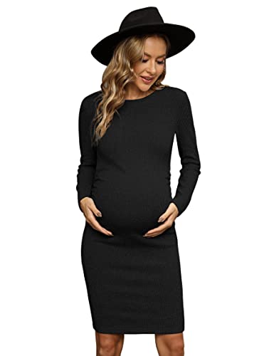 Peauty Maternity Dress Pregnancy Dresses for Women Maternity Dress Casual Maternity  Dresses Maternity Dresses for Photoshoot Long Sleeve Maternity Dress  Pregnancy Dresses Pregnancy Dresses Black L at Amazon Women's Clothing store