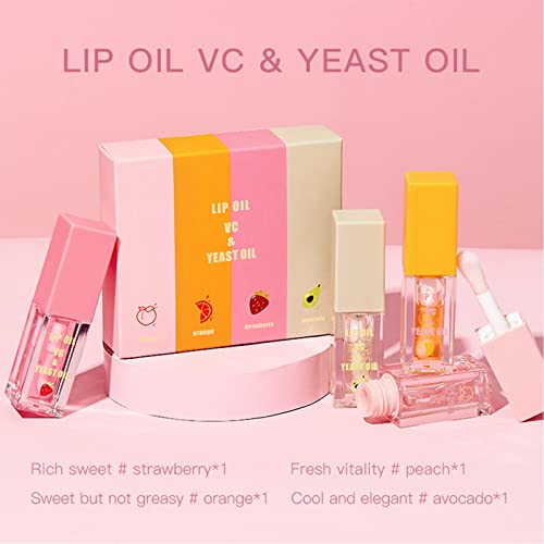 Hydrating Lip Oil, Lip Gloss Set Long Lasting Nourishing Lip Glow Oil, Fruit Extract Lip Oil Set Clear Jelly Lip Gloss, Lip Moisturizer For Very Dry Lips, Plumping Lip Gloss Gift Set For Women #TOP6