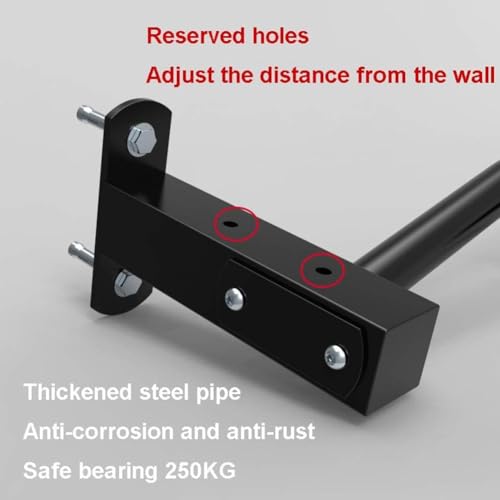 Barra de dominadas de pared ajustable de 119cm para entrenamiento en casa 4