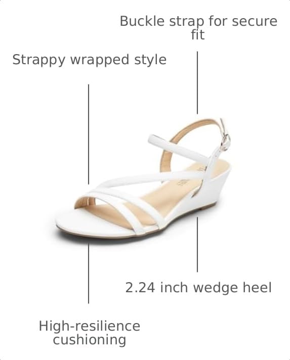 Image of DREAM PAIRS Strappy Wrapped Dressy Wedge Sandals, Comfortable Ankle Strap Open Toe Evening Dress Wedding Dance Summer Shoes