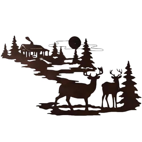 Metal-Wall-Art-Decor-by-Prime-Goods-Aesthetic-Room-Decor-Rustic-Retreat-Black-Metal-Wall-Decor-with-Woodland-Cabin-Deer-Great-Wall-Art-for-Living-Room-Bedroom-or-Outdoor-Living-Space Metal Wall Art Decor by Prime Goods Aesthetic Room Decor Rustic Retreat Black Metal Wall Decor with Woodland Cabin Deer Great Wall Art for Living Room Bedroom or Outdoor Living Space