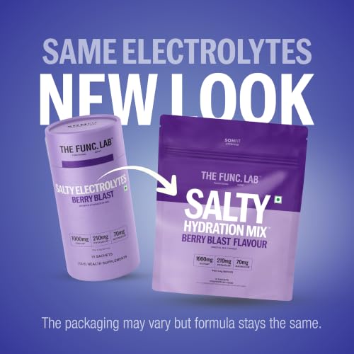 Image of The Func. Lab Daily Electrolytes - Salty Berry Blast | 15 Sachets | Instant Hydration Powder with Sodium, Potassium, Magnesium | Sugar-Free, No Preservatives | Instant Energy, Performance & Recovery Drink