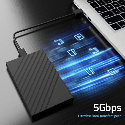 Image of 1TB Portable External Hard Drive USB 3.0, High Speed Data Transfers, Supports Windows, Linux and Mac OS Systems, Compatible with, PlayStations, TV, and Other Devices.