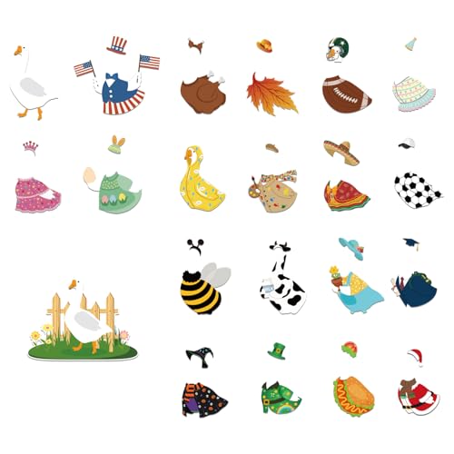 Set 21 Imanes Decorativos de Ganso con Atuendos Festivos miniatura 1