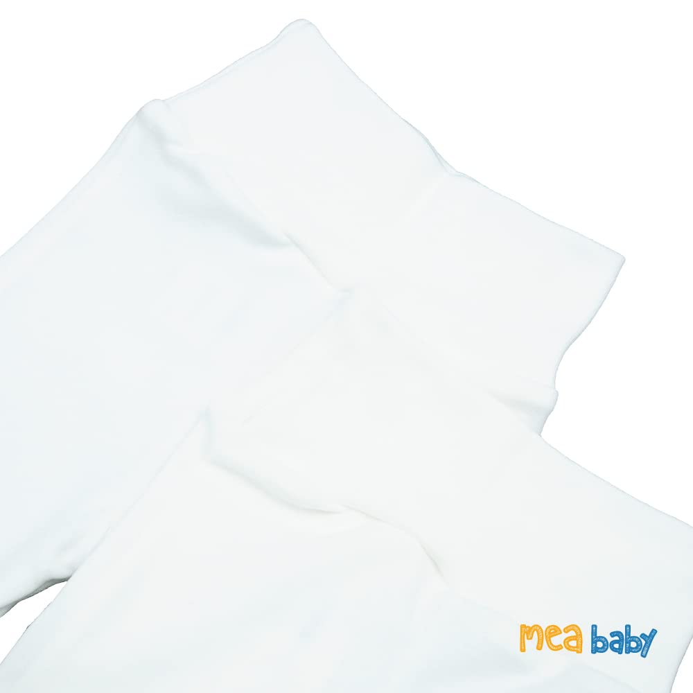MEA BABY Unisex Baby Hose mit Fuß aus 100% Bio-Baumwolle im 3er Pack. Baby Strampelhose mit Fuß. Babyhose mit Fuß Jungen Baby Hose mit Fuß Mädchen.
