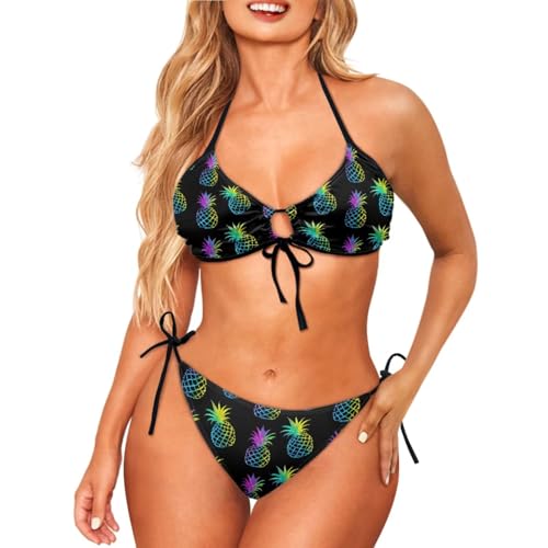Bikini Sets for Women 3 Piece Swimsuits with Cover Up Cozy Bathing Suits Swim Cover Up Halter Tie Thong Bikini Sets2
