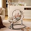 Momcozy 2-in-1 Electric Baby Swing, Dual-Arm Support System & Parent-Inspired Motions, Convertible to Toddler Seat up to 66 lbs, Adjustable Height, Lightweight, Khaki #2
