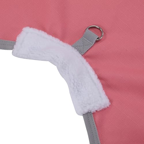 Image of 1200D Pony Mini Horse Rain Sheet Waterproof Breathable Blanket | Windproof Turnout Sheet for Miniature Horses, Foals, Yearlings, Donkeys. Ideal for Stable, Paddock Pink Grey 45IN