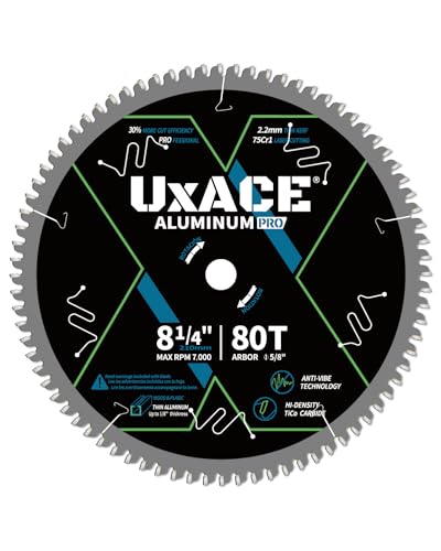 UXACE 8-1/4-Inch 80-Tooth Circular Saw Blade, 5/8-Inch Arbor, Aluminum, Non-Ferrous