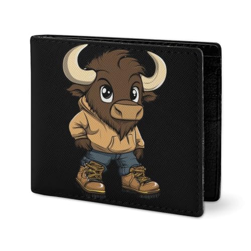 Buffalo Coin Purse PU Leather Bifold Wallet Small Change Purse Pouch Front Pocket Wallets2