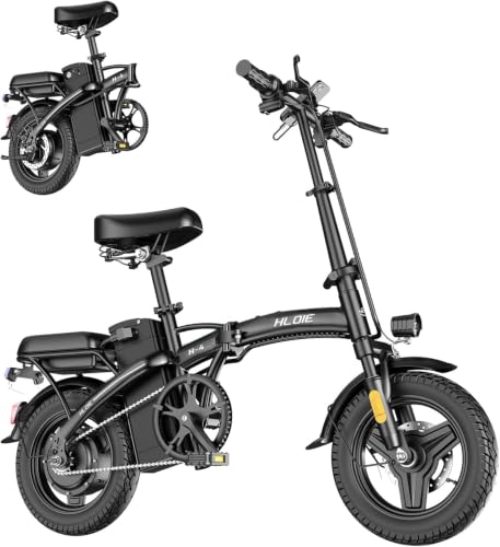 HLOIE Electric Bike for Adults,14"/20" Folding Ebike 48V 750/1500W,20/28MPH