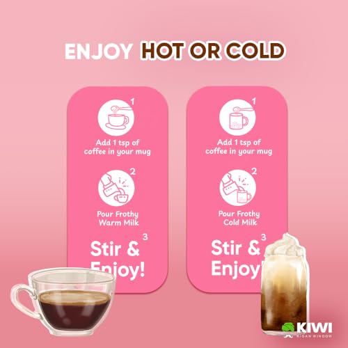 Image of Kiwi Kisan Window - Freeze Dried Instant Coffee,150gm (80+ Cups) | 100% Arabica Beans | Bold & Rich Taste | No Chicory - No Preservatives | Perfect for Hot & Cold Coffee