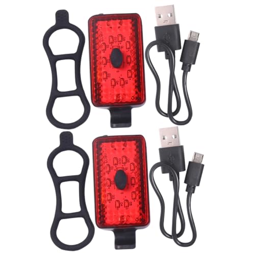 BRIGHTFUFU Waterproof Bike Light Cycling Tail Light USB Rechargeable 2 Sets for Night Riding Safety