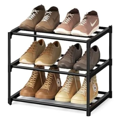 Flosvotals 3 Tier Metal Shoe Rack Cover