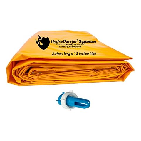 Watershed Innovations HydraBarrier Supreme and HydraFill Adapter Bundle, 24 ft Length by 12 in Height Cover