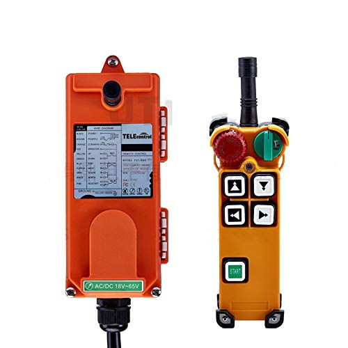 Hoist Crane Industrial Radio Remote Control Wireless Transmitter Stop Button F21-4D (1 Transmitter+1 Receiver, 12V)