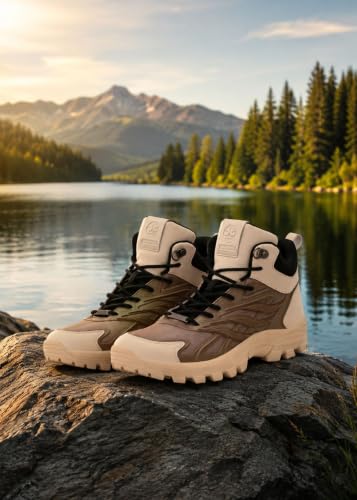 Image of OFF LIMITS Raftar Outdoor Boots for Men with KPU and Synthetic Upper, Moulded Insock and Durable TPR Sole, Lace-Up High-Top Boots for Travel, Exploration and Outdoor Activities