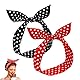 2 Stück Polka Runde Haarband, Rockabilly Accessoires Damen, Rockabilly Haarschmuck, Haarbänder, für Mädchen Und Damen – Bandana Im Retro-Stil Der 50er Jahre, Vintage-Stil(Rot, Schwarz)