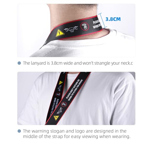 Image of Neck Lanyard with Metal Clip Compatible with DJI FPV Remote Controller 3 /2, Nylon Braided Shoulder Neck Lanyard Strap with Flight Safety Warning Slogan Remote Control Accessories