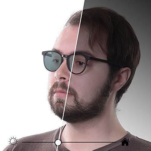 Image of YEIN Blue Light Blocking Glasses, Spring Hinge Photochromic Gray Sunglasses, Anti Eyestrain, Computer Reading Glasses, Gaming Glasses, TV Glasses for Women Men, Anti Glare